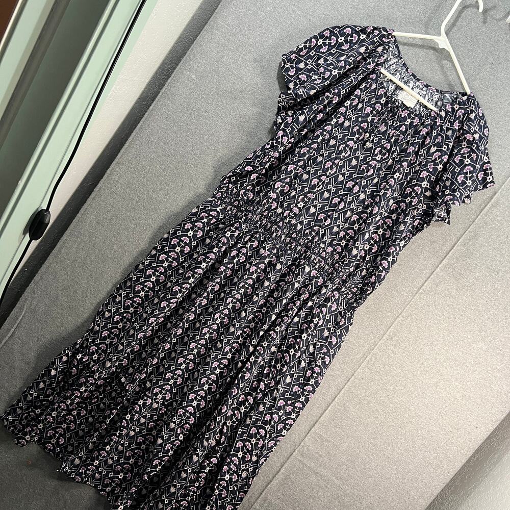 Destination 365 Regular Printed Short-Sleeve Midi Dress Black X-Large